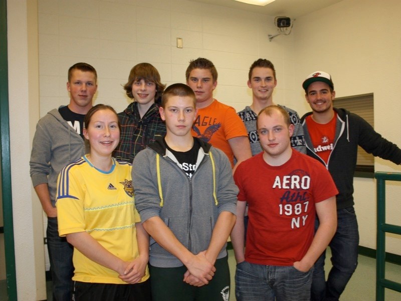 The Athabasca Pacers football team capped off their season with a windup dinner last week. A handful of team members are graduating this year. (top row, l-r) Brad Russell,