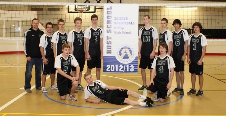 Edwin Parr Composite&#8217;s senior boys volleyball team made their school and community proud with a strong showing at provincials last weekend. (back row l-r) coach Chad