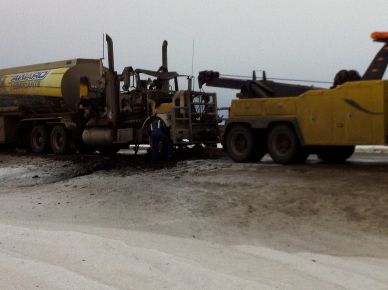 Fire destroyed this tanker north of Boyle Tuesday.