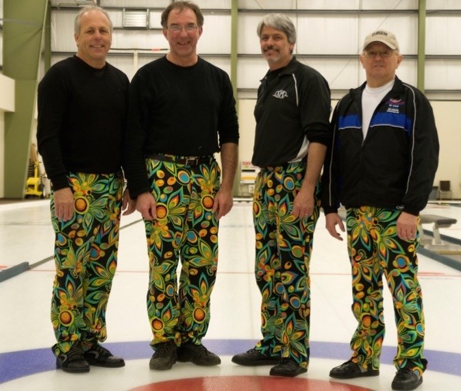 The Athabasca Curling Club held a successful bonspiel on the weekend. The &#8216;A&#8217; championship (sponsored by Landing Liqour Store) was won by (l-r) Rob Balay, Tony