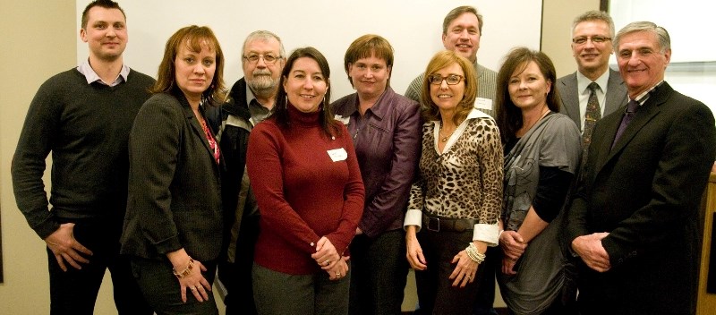 Promoting Athabasca in the growing community of Wabasca is smart business according to the Athabasca District Chamber of Commerce (2013 board pictured, l-r) Curtis Creaser,
