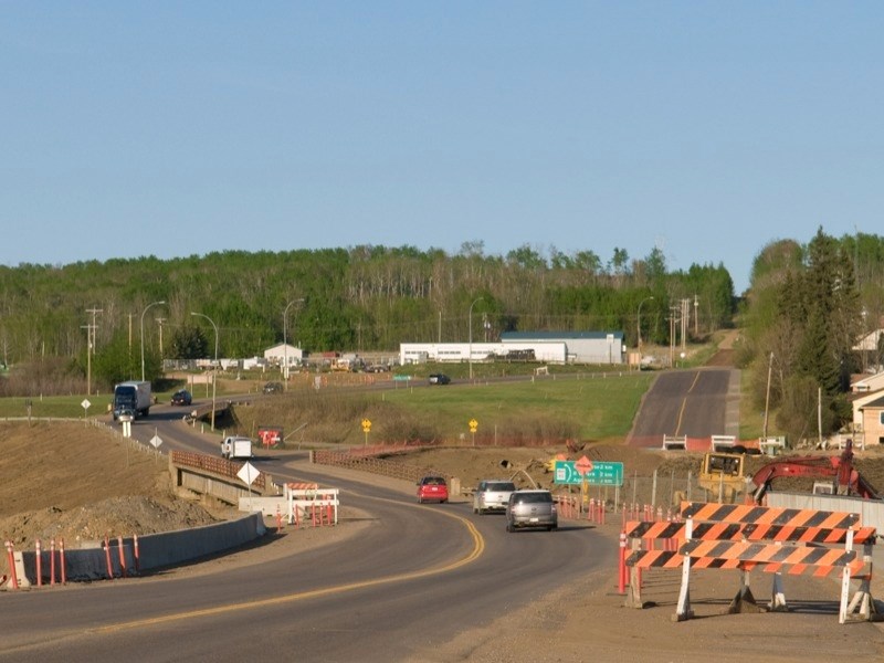 Traffic will detour onto 43 Street for the next six weeks as construction continues on the Highway 55 to Highway 813 intersection.