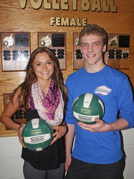 EPC graduates Maegan Kuzyk (left) and Neil Topola will play college volleyball this fall.