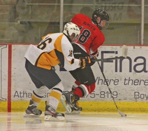 Ryan Runcer of the North Central Bulls midget team competes in game action last season. This year there will be three Bulls teams.