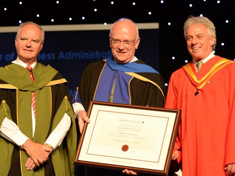 Athabasca University graduates took the stage last week at the Athabasca Regional Multiplex Thursday to Saturday to receive their credentials and give thanks to the