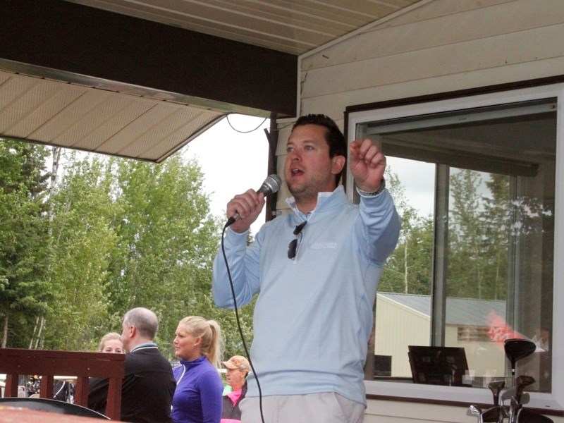 TSN sportscaster Bryan Mudryk welcomes golfers to the 11 annual Bryan Mudryk Golf Classic. Money raised at the event goes towards cancer research in Alberta.