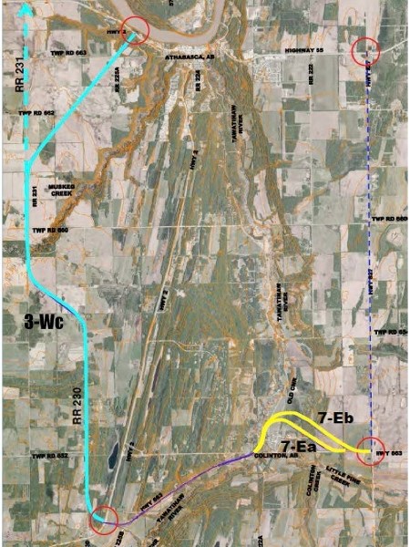 CastleGlenn consultants have narrowed their preferred bypass routes down to one on the west side of town (3-Wc) and two on the east (7-Ea and 7-Eb).