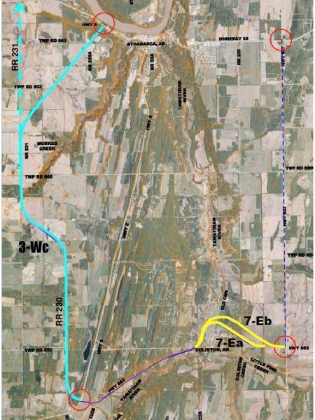 CastleGlenn consultants have narrowed their preferred bypass routes down to one on the west side of town (3-Wc) and two on the east (7-Ea and 7-Eb).