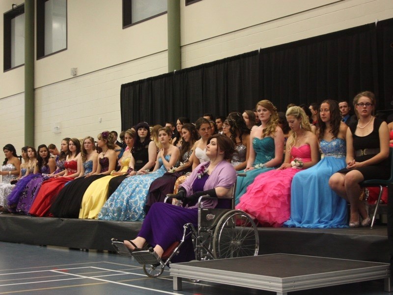 Half of the graduating class: (front) Ronnie Livingstone (l –r) Cheyenne Duperron, Marissa Gallinger, Brittannie Lee, Savannah Loyer, Janelle Rubik, Jenni Clarke, Chelsea