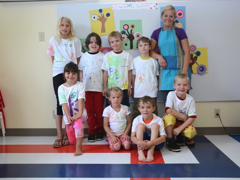 Crystal Korth instructed the three-day Budding Artists Camp at Athabasca&#8217;s Reform Church last week from July 9-11, where children aged six and seven learned a new