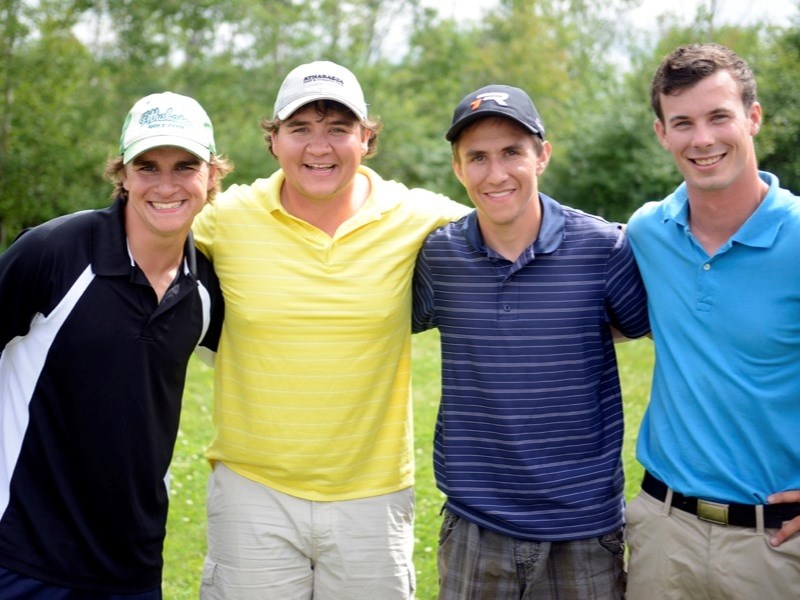 (l-r) Darrin Craig, Kyle Craig, Mark Craig and Davis Bradfield played on a team during the Athabasca Golf &#038; Country Club 50th anniversary tournament. Kyle Craig achieved 