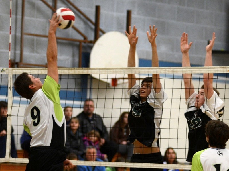 The EPC senior boys Predators volleyball team secured a wildcard berth at provincials after placing second at zones in Barrhead last weekend. (l-r) Deacon Shilling and Nathan 