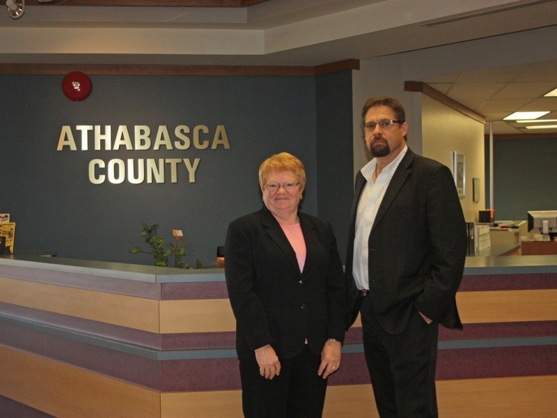 Athabasca County Reeve Doris Splane (left) wrote a Dec. 12 letter to the Alberta Energy Corridor saying the county would provide no further funding to the AEC and would be