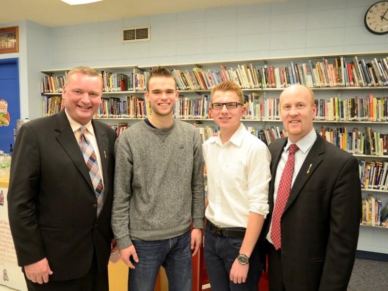 Then-Minister of Infrastructure Wayne Drysdale visited Edwin Parr Composite High School last Thursday. Although he changed posts the following day, becoming Minister of