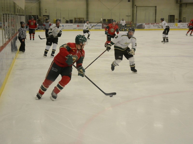 The Athabasca Aces&#8217; Eric Creaser — pictured during a game against the Morinville Kings last month — was one of the standout players during the Aces&#8217; game last