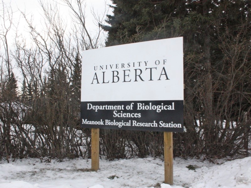 University of Alberta signage remains at the station.