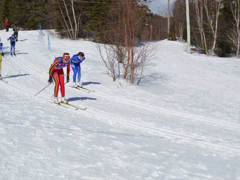 Four Athabasca skiers competed in the Haywood Ski Nationals in Newfoundland March 15 –22 and garnered some impressive finishes. Ingrid Tveten (in red), a Norwegian exchange