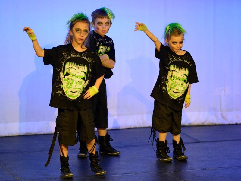 Halle Reid, Aaden Dennis and Alanna Hango performed &#8220;Zombies and Ninjas &#8221; at the Nancy Appleby Theatre as part of the Athabasca dance showcase last Saturday.