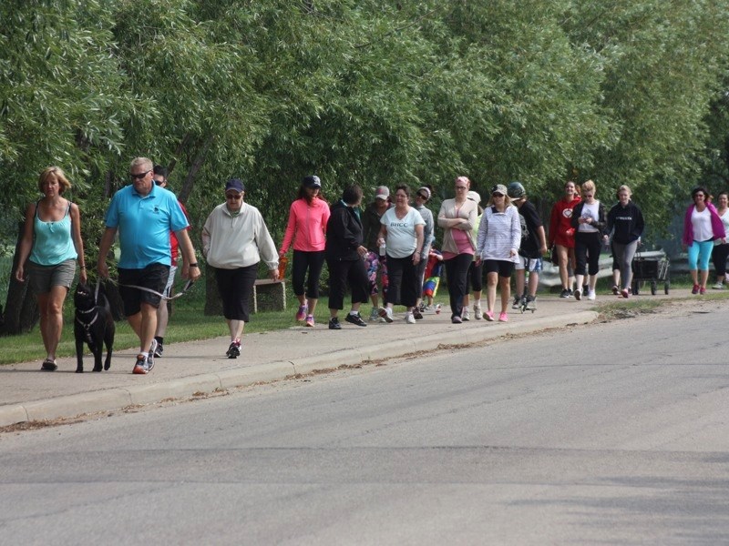 Approximately 30 people walked for suicide and mental health awareness along the Westlock Rotary Trail last Friday.