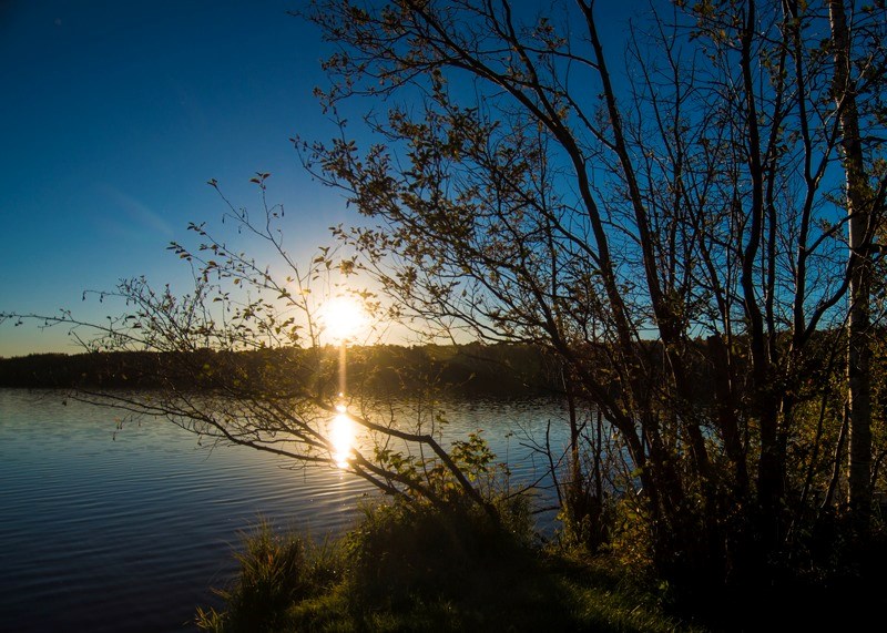 A cloudless sunset at Narrow Lake last Saturday was photographed by eight participants in the Photography and the Night Sky workshop hosted by the Rotary Club of Athabasca,