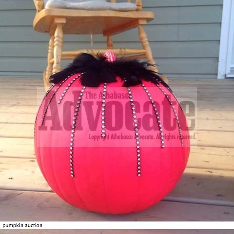 Pumpkins like this one, called &#8220;Pink Diva,&#8221; went up for auction to raise money for Road to Hope.