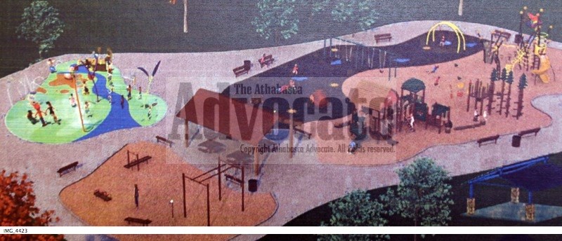 Pictured is a rendering of what the proposed new spray park and playground in Boyle could look like once land is found for it and the approximately $650,000 price tag is paid.