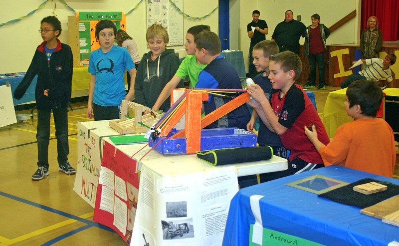 (l-r) Rochester School students Tyrone Crossman, Kelsey Wotherspoon, Layne Gigian, Chris McCullagh, Carson Ewasiw, Cameron McCullagh, Ben Ewasiw and William Foster gather