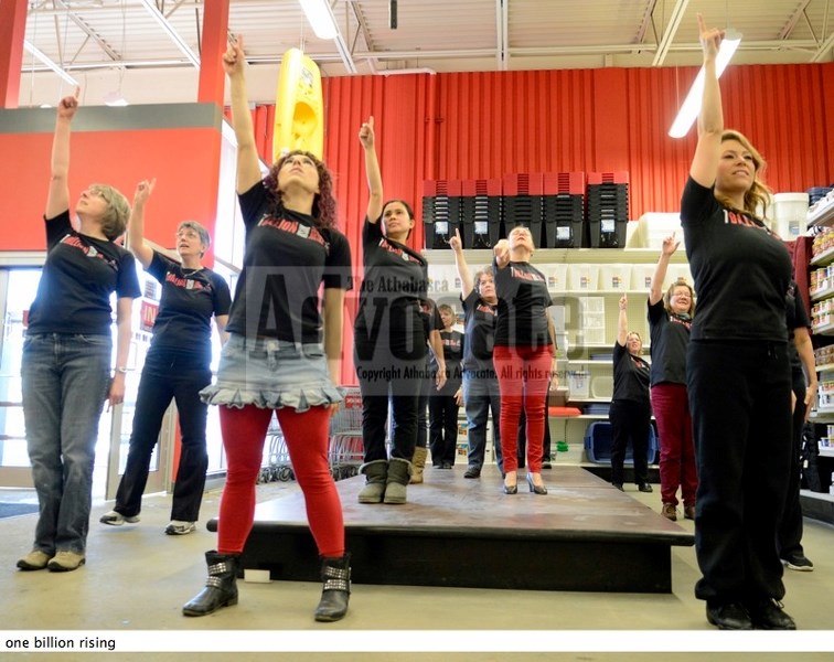 Like last year, the group will again perform at Canadian Tire as part of the One Billion Rising campaign..