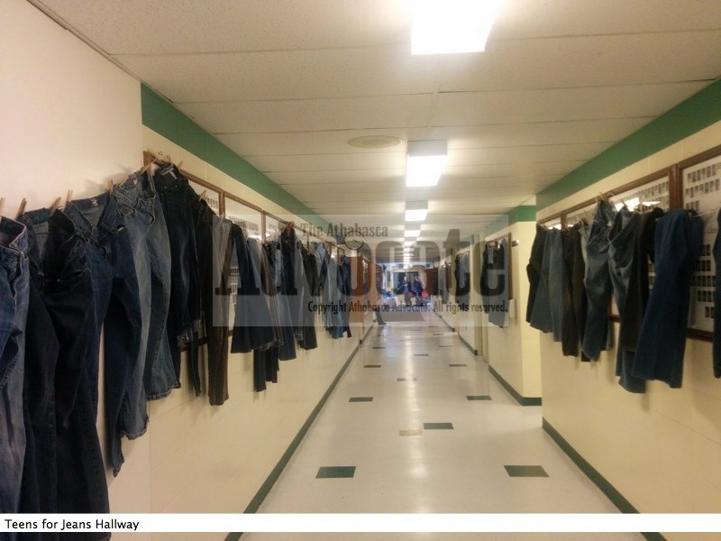 Jeans lined the hallways, covered the floor and were in display cases of the junior end of EPC during the campaign.