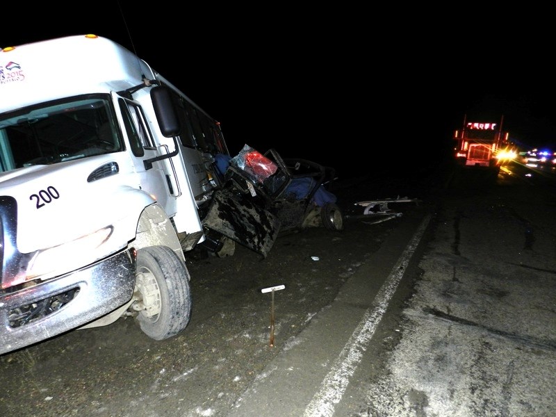 The man driving this bus must now answer to numerous criminal charges laid as a result of this collision where the two men in the jeep passed away.