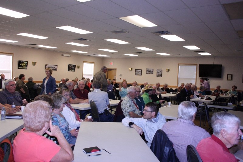 Over 80 seniors attended the open house at the Athabasca Seniors Centre on May 28 about a possible seniors housing development in Athabasca.