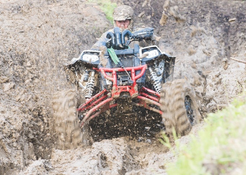 Despite racing on only three good wheels, Starr Saskamoose won the title King of the Mud at last Saturday&#8217;s Second Annual Grassland ATV Mud Bogs by traveling the