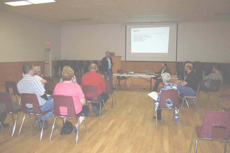 A small crowd turned out for the pre-provincial budget meeting held by Athabasca-Sturgeon-Redwater MLA Colin Piquette in Colinton on Friday. The state of the Athabasca Bridge 