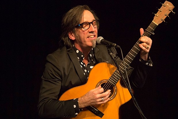 Stephen Fearing plays Golden Years, before intermission during his show at the Nancy Appleby Theatre. The member of the Juno award winning band Blackie and the Rodeo Kings