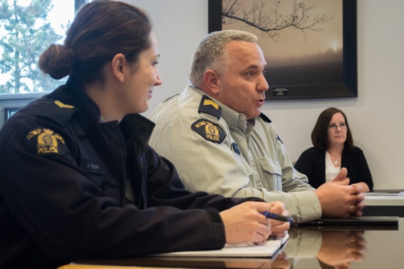 Athabasca detatchment commander Staff Sgt. Brian Nicholl and Cpl. Joanna Patry spoke to the Town of Athabasca&#8217;s council on March 15.