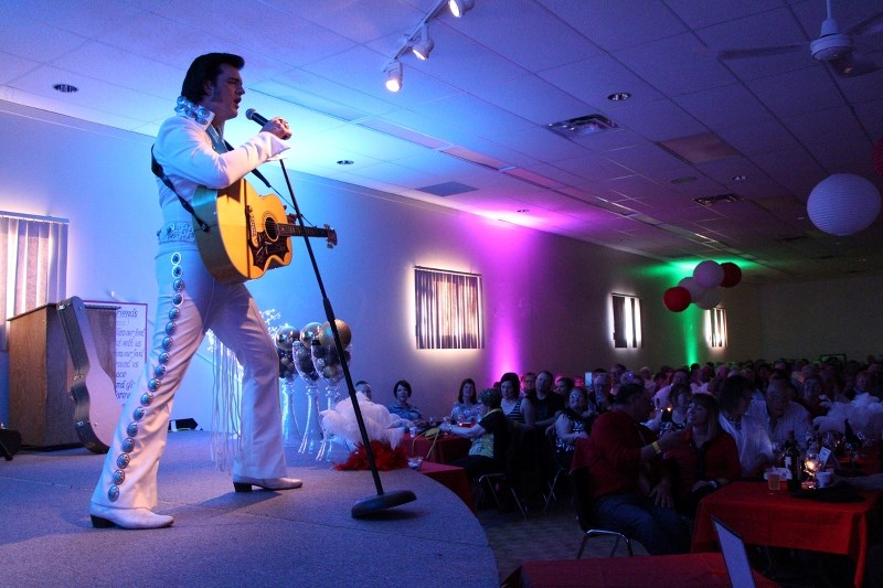 Elvis impersonator Adam Fitzpatrick&#8217;s bluesy crooning and pelvic thrusting drew in a crowd of over 350 and helped raise $25,000 for the new Boyle Seniors Drop-in Centre.
