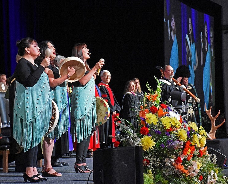 Contemporary aboriginal trio ASANI perform a cree version of &#8220;O Canada.&#8221;