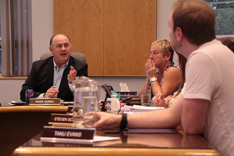 Mayor Roger Morrill speaks to councillors at the Town of Athabasca&#8217;s council meeting Sept. 6.