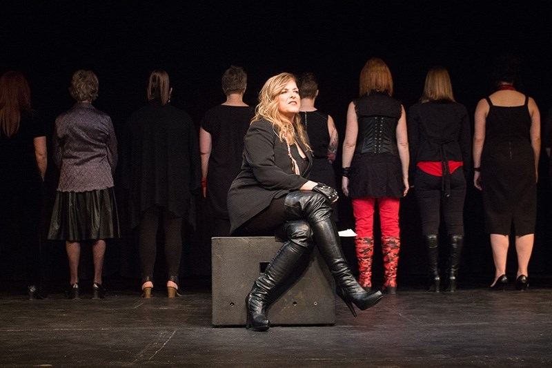 Lorrill Waschuk performs &#147;The Woman Who Loved to Make Vaginas Happy&#148; during The Vagina Monologues at the Nancy Appleby Theatre on Feb. 25.