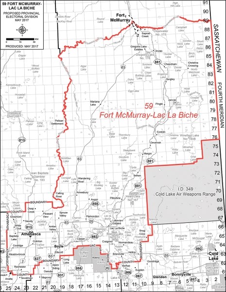 The proposed boundary change would lump Fort McMurray, Athabasca and Lac la Biche into one electoral division.