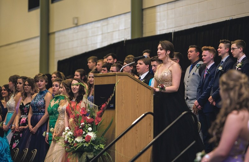 Graduate Miranda Martin belts out &#8220;O Canada” at EPC&#8217;s graduation ceremonies May 27 at the Athabasca Regional Multiplex.