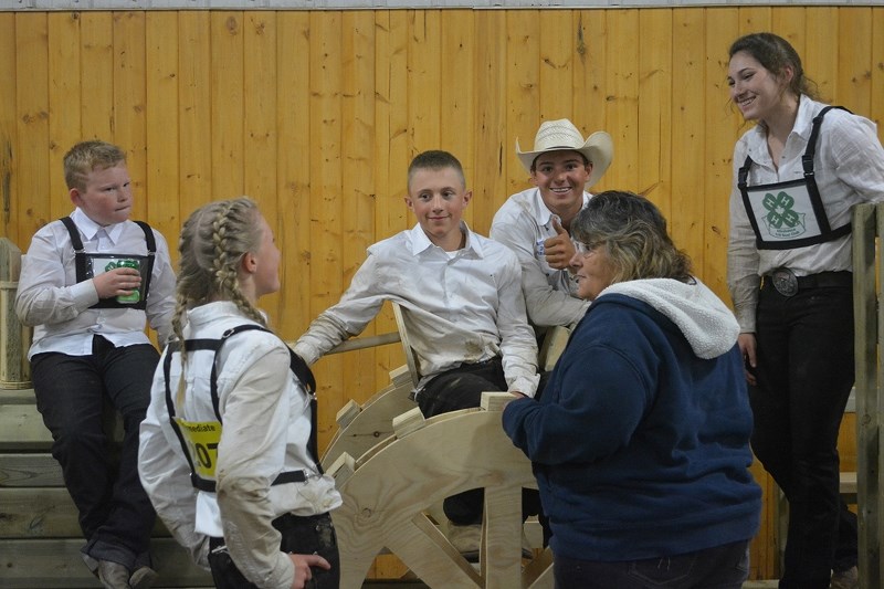 The Colinton Multiclub hosted this year&#146;s 4-H Achievement Day, held at the Iceberg Arena in Athabasca June 5. (L-R) Athabasca 4-H Beef Club members Logan Heck, Brooke