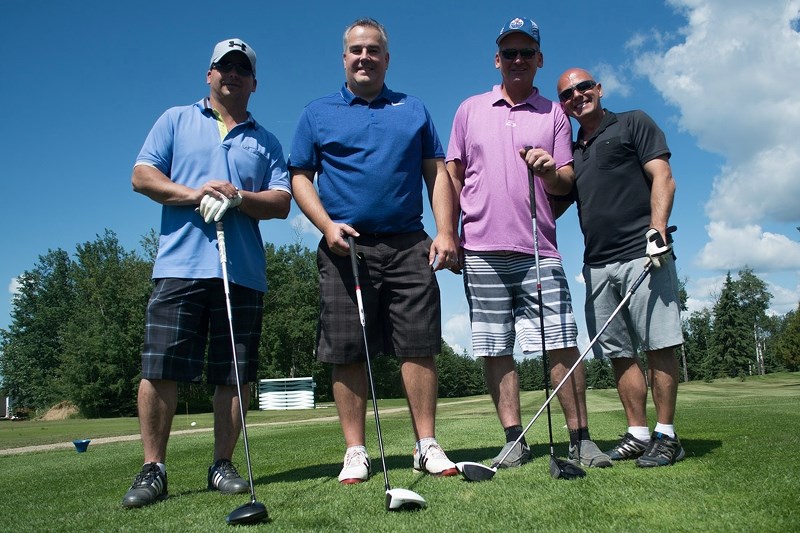 Leon Greening, Andrew Boutilier, Warren Greening and Billy Bowman came down from Fort McMurray to play in the Bryan Mudryk Golf Classic June 24. The four men, who work for