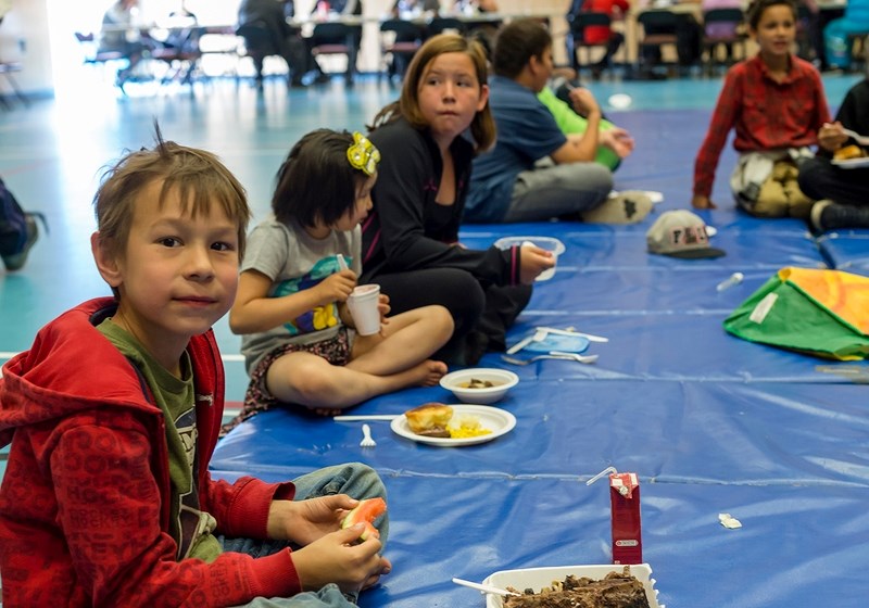 Miksew Laroch was among over 100 community members and students gathered for the pipe ceremony and feast on National Aboriginal Day June 21.