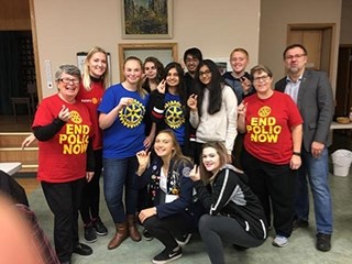 The Interact Club of Athabasca participated in Rotary International&#8217;s End Polio Now campaign with a pancake breakfast and walk through downtown Oct. 29. Back, L-R: