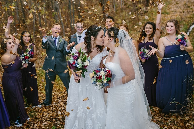 Keisha (left) and Caterina Greentree were married in Athabasca Oct. 7, surrounded by friends and family.
