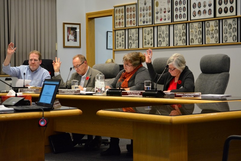 The Town of Athabasca&#8217;s council unanimously voted for changes to its procedural bylaw on to meet several municipal inspection recommendations. (L-R) Councillors John