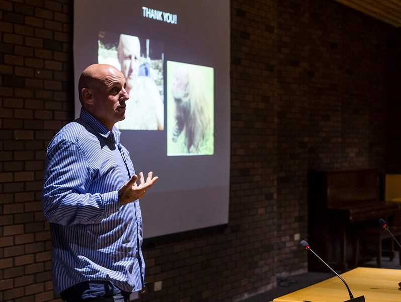 Athabasca University associate professor of biological anthropology Dr. Hugh Notman gave a presentation called &#8220;The Ape in You: What it means to be two per cent