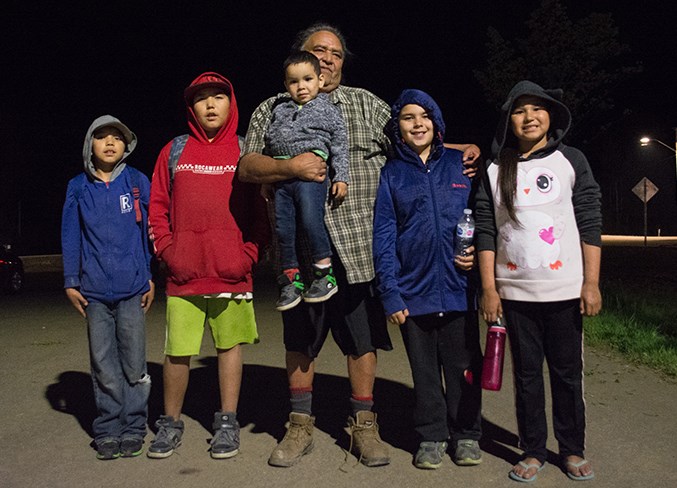  On May 29 after being evacuated from Wabasca, Eric Gladue was in the Jay Bird Memorial Arena watching over five grandchildren — Rayden Houle, Travis Yellowknee, Natazia Yellowknee, Landon Gladue and Riley Junior Gladue Yellowknee. He spoke about how well Landon is doing in school, and how big Riley’s hands are getting.