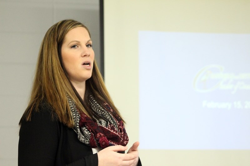Barrhead and District Chamber of Commerce 1st Vice President Kristine Bryant outlines the benefits of being a member of the chamber and what that all entails, during a
